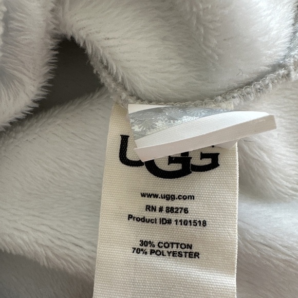 UGG Gray Funnel Neck Pullover Sweatshirt Pockets Fleece Lined 3/4 Sleeve XS/S - Picture 12 of 13